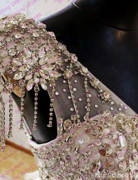 Stunning New Arrival Wedding Dress 2015 Luxury Beading Slarkling Pearls Lace Wedding Dresses Gowns 2016 Robe De Mariee W5877S