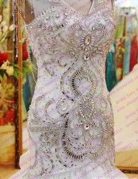 Fantastic Mermaid Wedding Dresses Luxury Beading Sparkling Crystal See Through Trumpet Wedding Gowns Chapel Train Bow W5877E