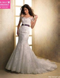 Free Shipping Ivory/White Sweetheart Bow Sash Lace Up Strapless Sleeveless Custom Wedding Dress Mermaid Bride Wedding Gowns MH14