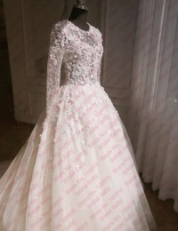 Long Sleeve Lace Wedding Dresses A-Line Romantic Vestido De Noiva 2015 Shopping Sales Online Robe De Mariee Wedding Gowns BW-012