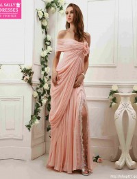 SM-69 Charming Pink Off-shoulder A-line Long Split Handmade Flower Sleeveless Floor-length Lace Prom Dresses