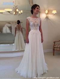Cheap Wedding Dress 2016 Vestido De Noiva Longo Lace Wedding Dress Backless A-Line Bridal Dresses Robe De Maraige Sexy W0621