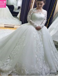 Robe De Mariage Ball Gown Wedding Dresses Long Sleeve Muslim Wedding Gowns Bridal Dresses Vestido De Noiva Bridal Dresses W1165