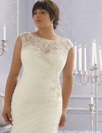 Mermaid Wedding Dresses 2016 Plus Size Beaded Lace Wedding Gowns Pleated Robe De Maraige See Through Bridal Dresses Sexy WMX-1