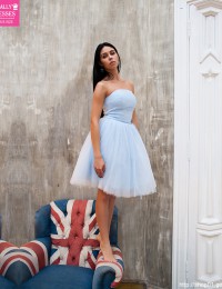 Vestido De Festa Curto Short Prom Dresses Srapless With Sash Knee Length Homecoming Dresses Cocktail Party Dresses 2016 PH-26