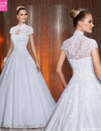 Summer Style High Neck A-Line Lace Wedding Dress Vestido De Noiva 2015 Vintage Wedding Dress 2015 Hot Sale Sweetangel BW-37