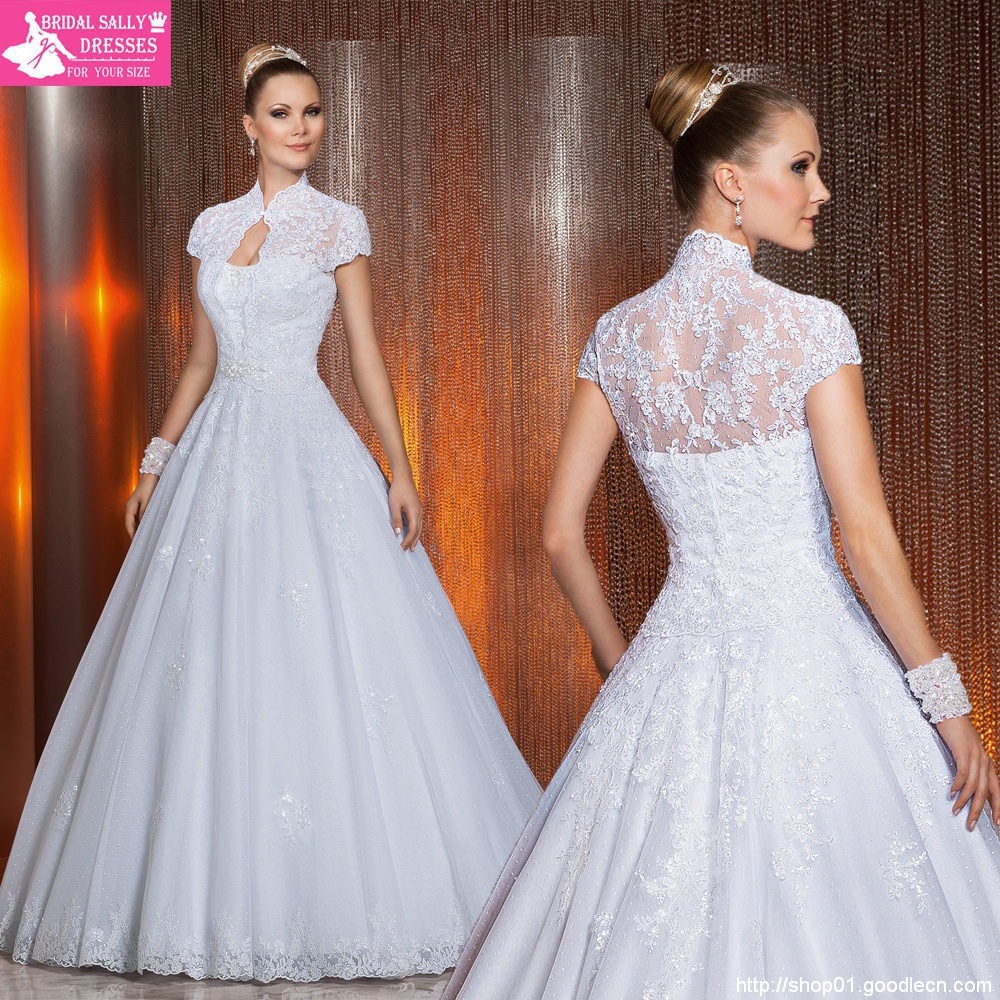 Summer Style High Neck A-Line Lace Wedding Dress Vestido De Noiva 2015 Vintage Wedding Dress 2015 Hot Sale Sweetangel BW-37
