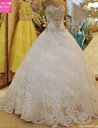 Honorable A-Line Wedding Dress 2015 Vestido De Noiva Beading Sequin Crystal Long Train with Bow China Online Store W5877I