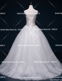 Bling Sumptuous Ball Gown Crystals Lace Up Vintage Wedding Dress Robe De Mariage Women Bride Dresses 2015 Vestido De Noiva MS136