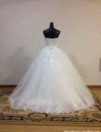 2014 Custom Made New Ball Gown Sweetheart Lace Floor Length Elegant Wedding Dresses Bridal Gowns vestido de Casamento MF-019