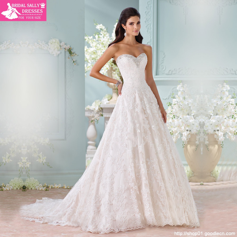 Romantic A-Line Lace Wedding Dress 2015 Vestido De Noiva Vintage Wedding Dress Shopping Sales Online Robe De Maraige W1123A